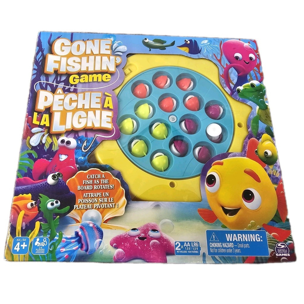 Under The Sea LET'S GO FISHIN' Fishing w/ Pole Motorized Game Board for Kids